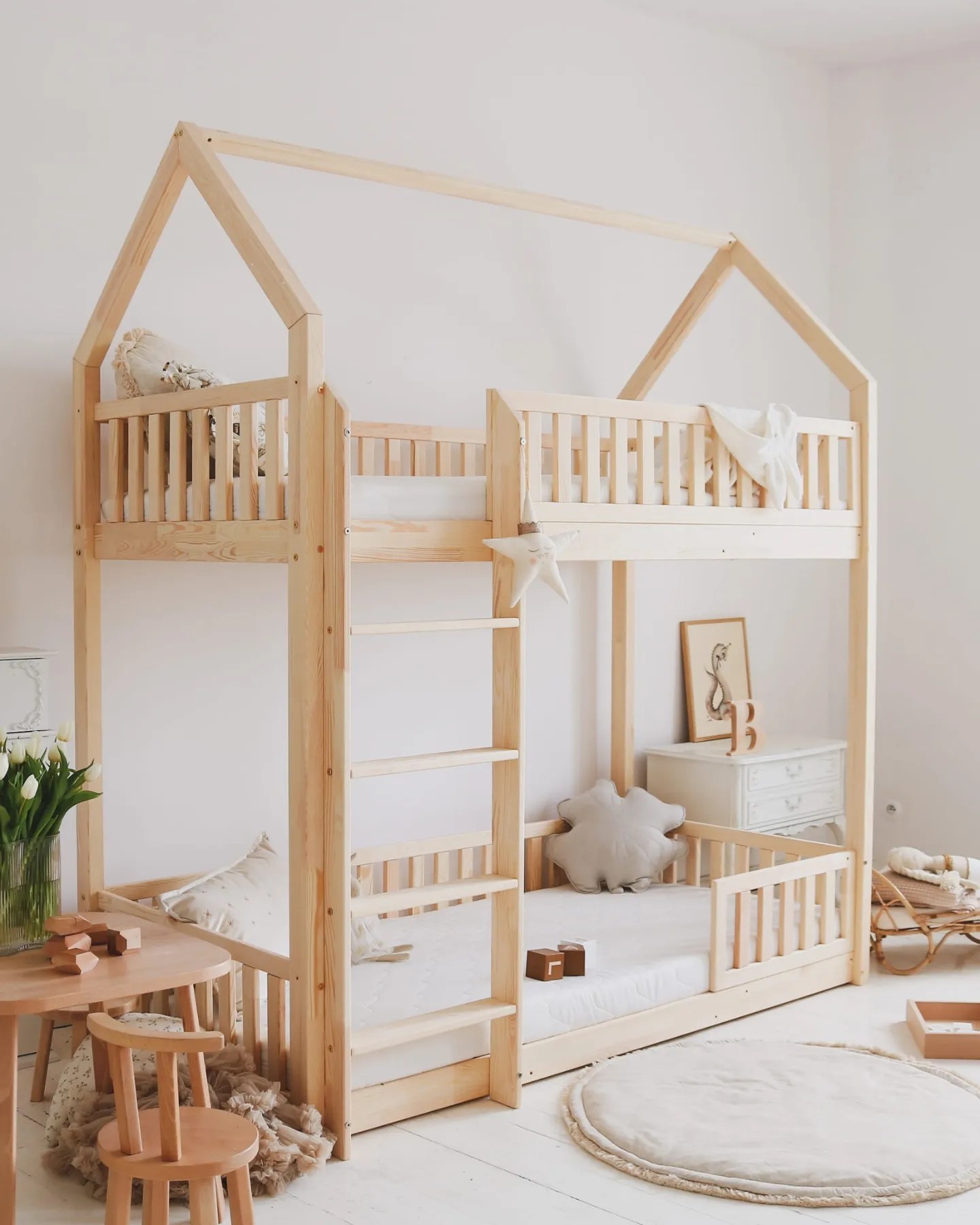 lit superposé en bois pour enfants