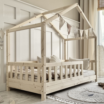 Lit Housebed Gabby 200x90 Bois naturel (livraison rapide)