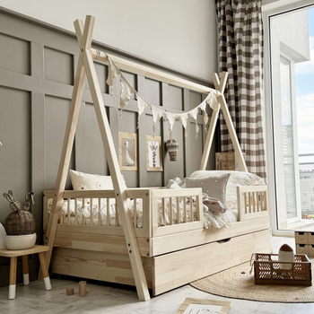 Lit Tipi Duo Plus à Barreaux (version avec tiroir)