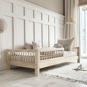 Lit Basic à Barreaux 190x90 Bois naturel (livraison rapide)