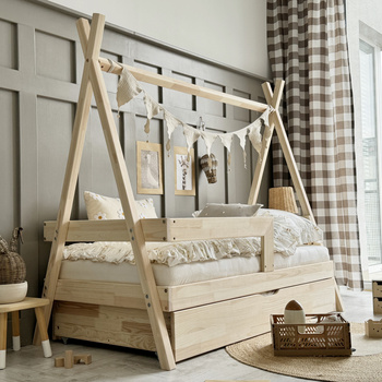 Lit Tipi Plus avec Barrière Droite (version avec tiroir)