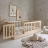 Lit Bambi avec Barrière Clôture 200x100 Bois naturel