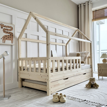 Lit cabane Blanco Plus 200x140 Bois naturel (livraison rapide)