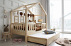 Lit HouseBed Duo Plus avec Barrière Clôture (version avec tiroir)