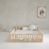 Lit Basic Love avec barrière clôture 2/3 190x140 Bois naturel (livraison rapide)