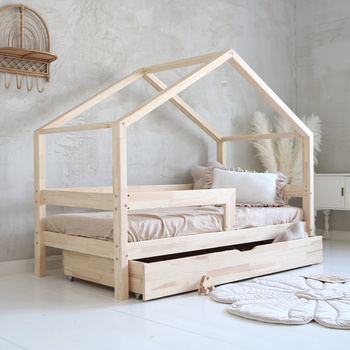 Lit HouseBed Plus avec Barrière Droite (version avec tiroir)