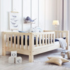 Lit Basic Love avec Barrière Clôture 190x90 Bois naturel (livraison rapide)