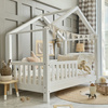 Lit HouseBed avec Barrière Clôture 200x90 Blanc (livraison rapide)
