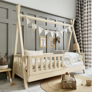 Lit Tipi avec barrière clôture