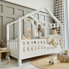 Lit HouseBed avec Clôture 160x80 Blanc (livraison rapide)
