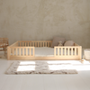 Lit Basic Love Duo avec barrière clôture 2/3 190x140 Bois naturel (livraison rapide)