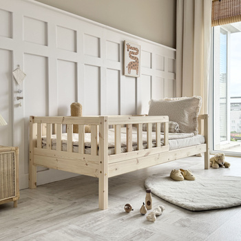 Lit Basic David 200x140 (19 cm) Bois naturel (livraison rapide)