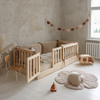 Lit Bambi avec Barrière Clôture 200x100 Bois naturel